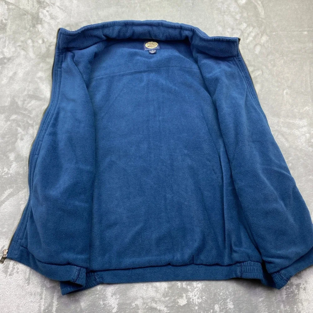 Tommy‎ Bahama Mens Fleece Vest Blue Zip Up Pockets Size M Packable Hoodie